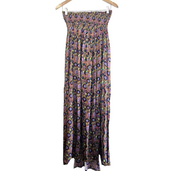 ANTHROPOLOGIE DRAMA MAXI DRESS STRAPLESS FULL SLIT SUMMER BOHO - Picture 7 of 7